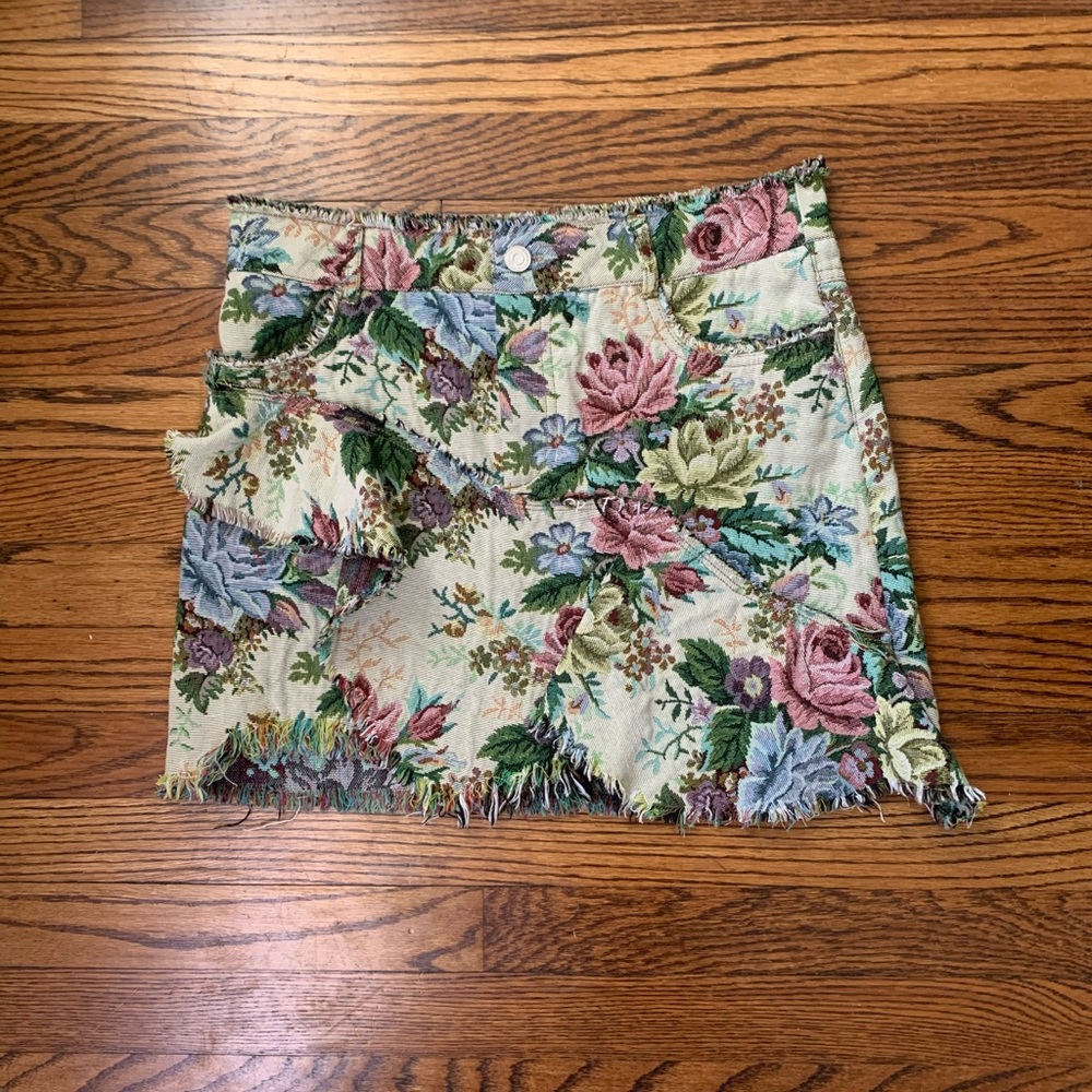 Asymmetrical Floral Zara Mini Skirt